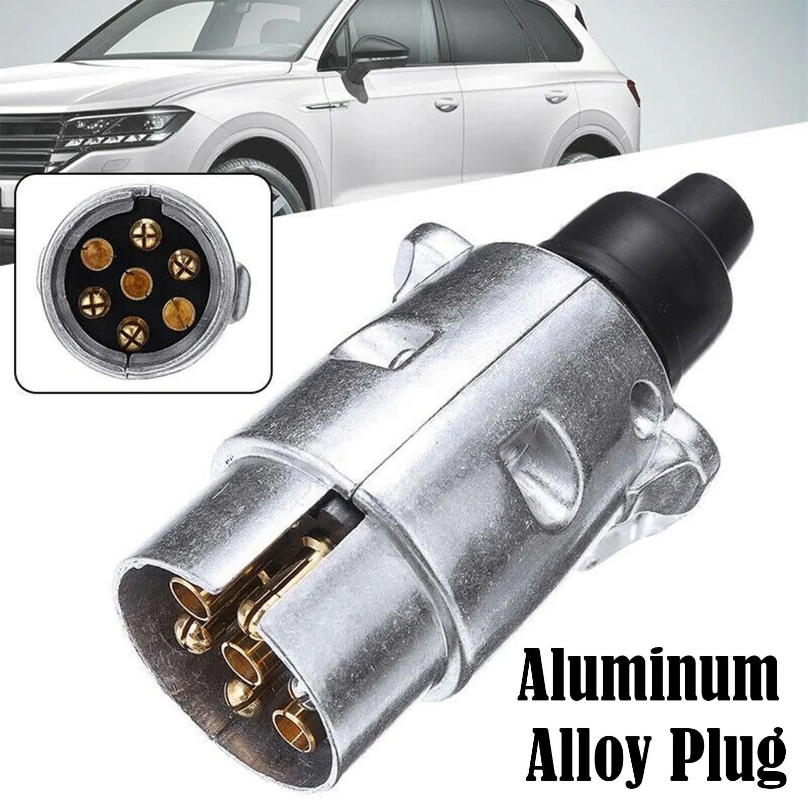 7-pinowa wtyczka do przyczepy ciężarówka ze stopu aluminium holowanie elektryka złącze 12V zamiennik dla ciężarówki RV wtyczka EU nowość