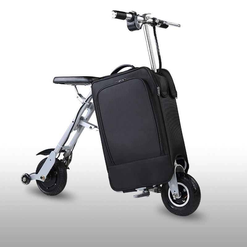 กระเป๋าเดินทางไฟฟ้าแบบพับได้น้ำหนักเบามากกระเป๋าเดินทางแบบพกพาพร้อมแบตเตอรี่ระยะ70กม. สามารถใช้กับรถไฟใต้ดินได้