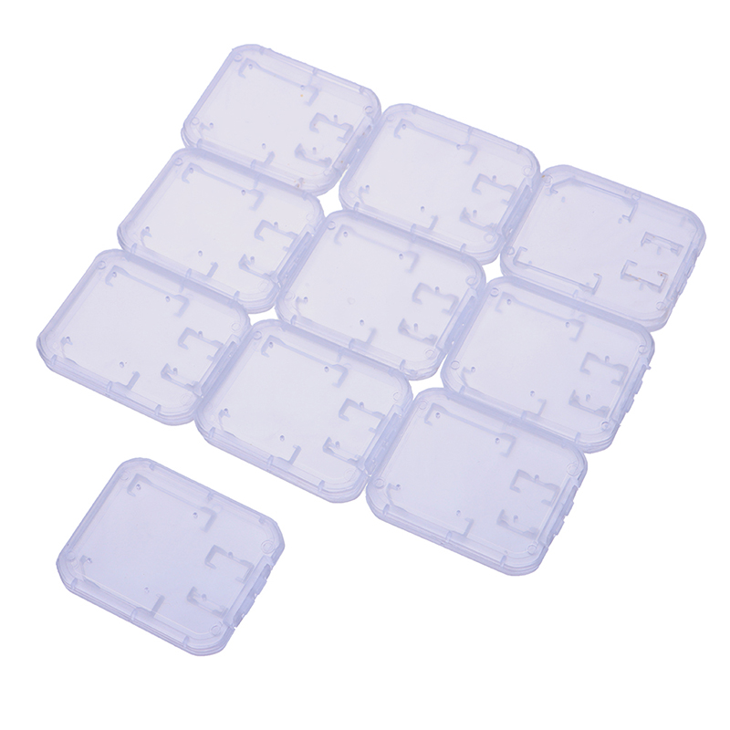 10 pçs caso de cartão de memória de plástico transparente vara micro sd tf caixa de armazenamento de cartão titular de proteção caixas de armazenamento de cartão de memória transparente