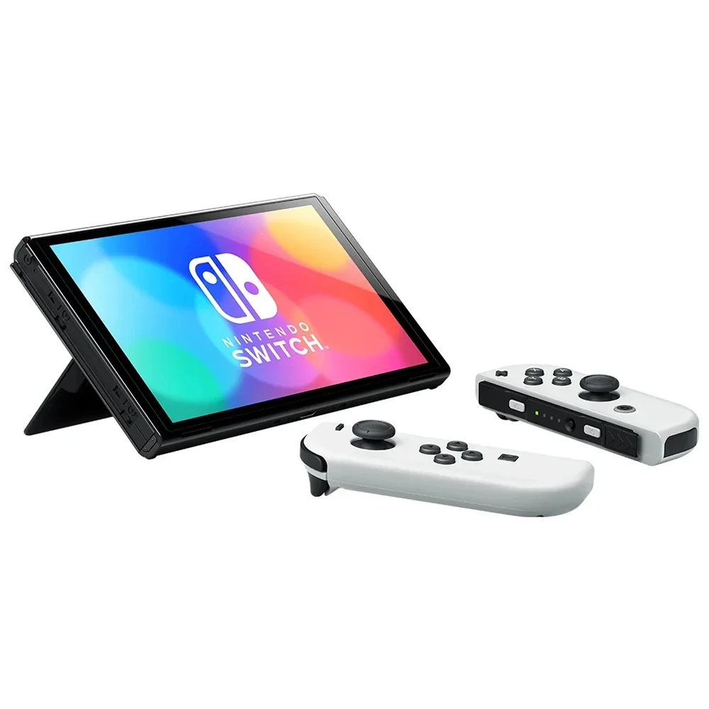 Console de jeu vidéo OLED Nintendo Switch avec Joy Con écran OLED de 7 pouces TV de table Mode portable 64 Go Ensemble blanc et bleu rouge