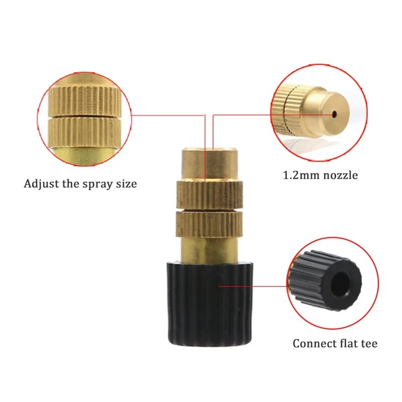 5pcs Automatic Watering System Household Atomizing Nozzle Plant Spraying Spray Dust Reduction Gardening Watering Timer Nozzle