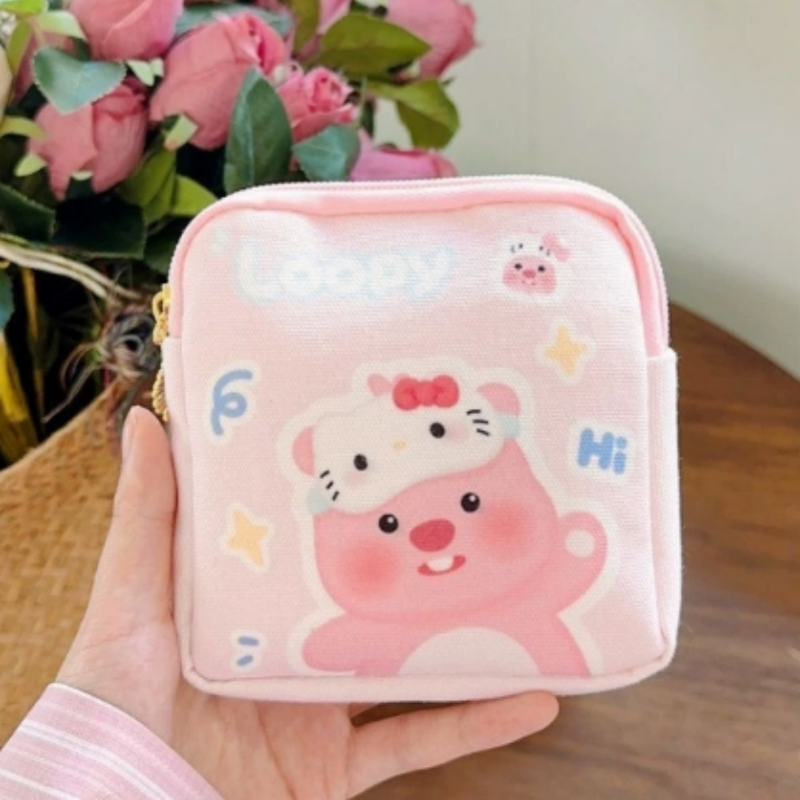 Kawaii การ์ตูน Hello Kitty สาว Tampon ผ้าอนามัยกระเป๋าขนาดกะทัดรัดน่ารัก Mini เครื่องสําอางเหรียญกระเป๋าผู้หญิงของขวัญ