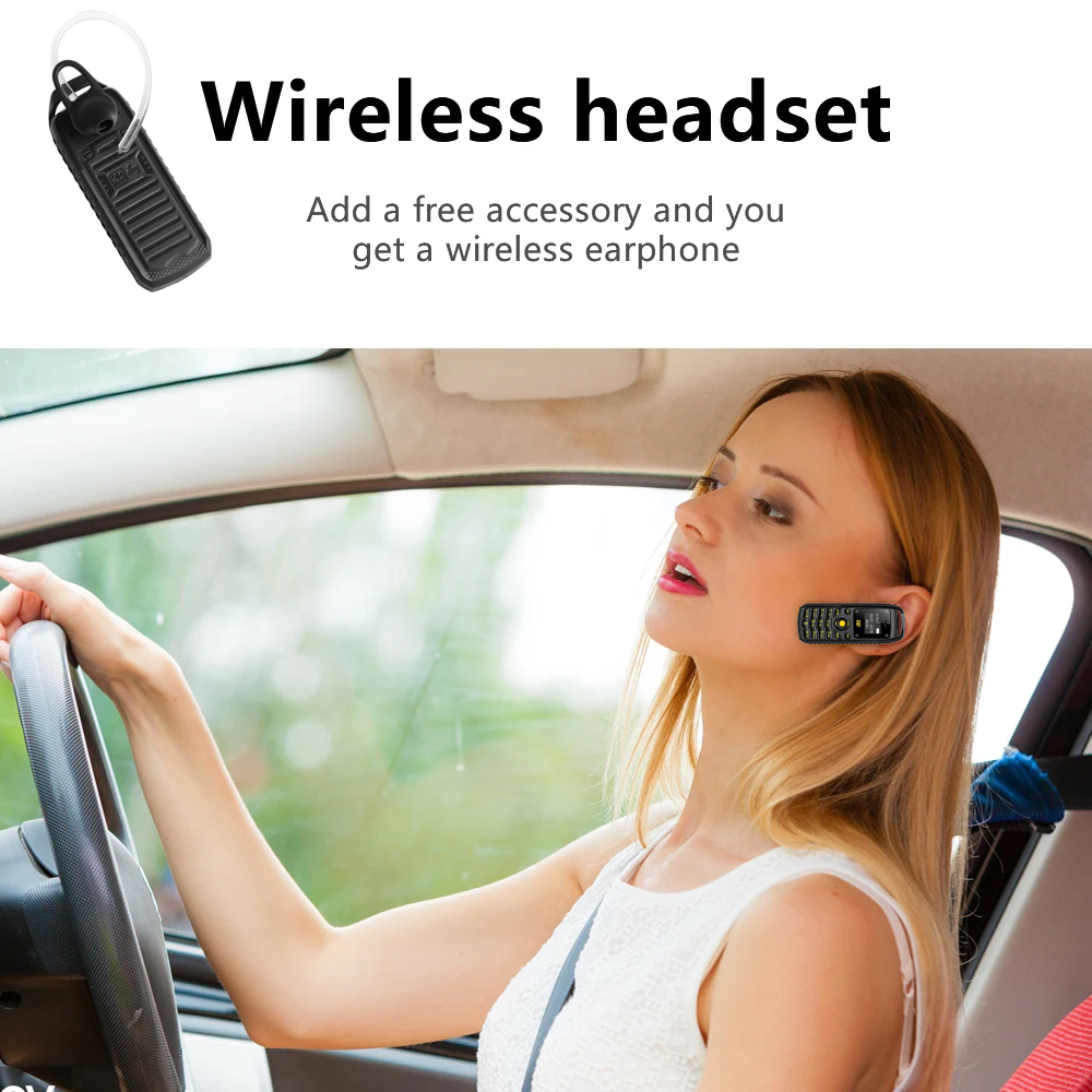 UNIWA Siêu Mini 0.66 Inch 2G Di Động B25 Không Dây Bluetooth Cầm Tay Giá Rẻ Tai Nghe Mở Khóa ĐTDĐ Dual SIM thẻ