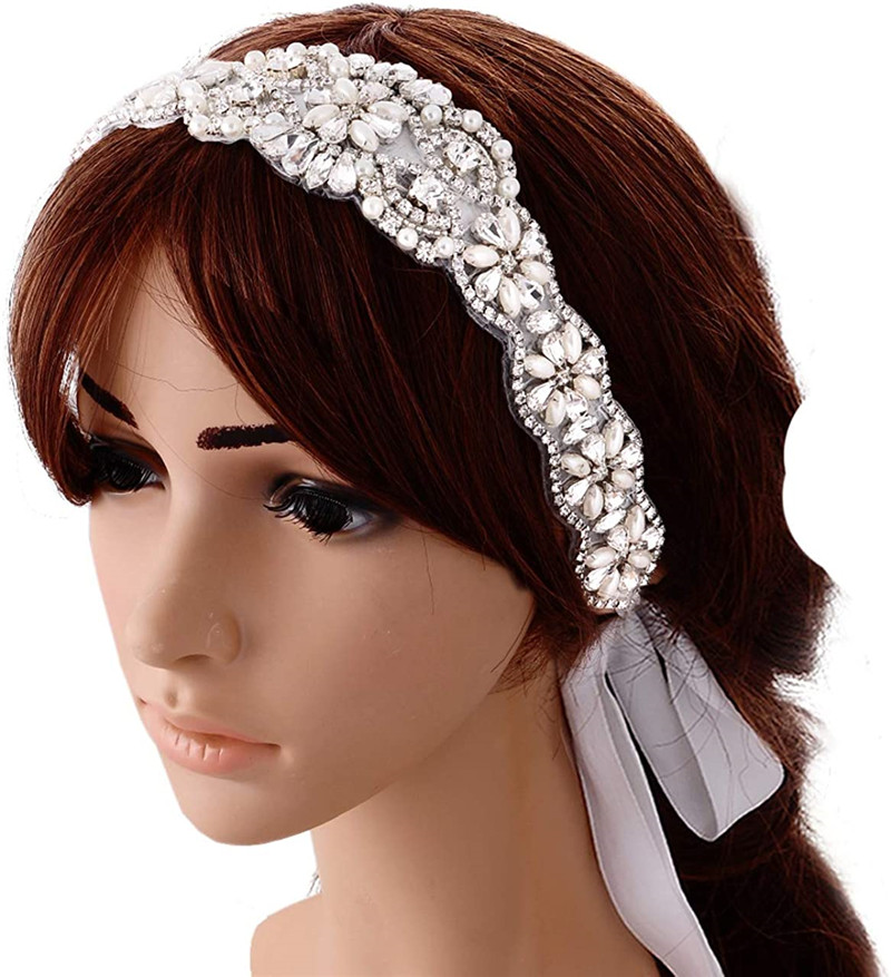 ไข่มุกเข็มขัดแต่งงานคริสตัลเจ้าสาวเข็มขัด Sliver Rhinestones ซาตินเจ้าสาว SASH สําหรับคลอดบุตรผู้หญิงงานแต่งงานชุดอุปกรณ์เสริม