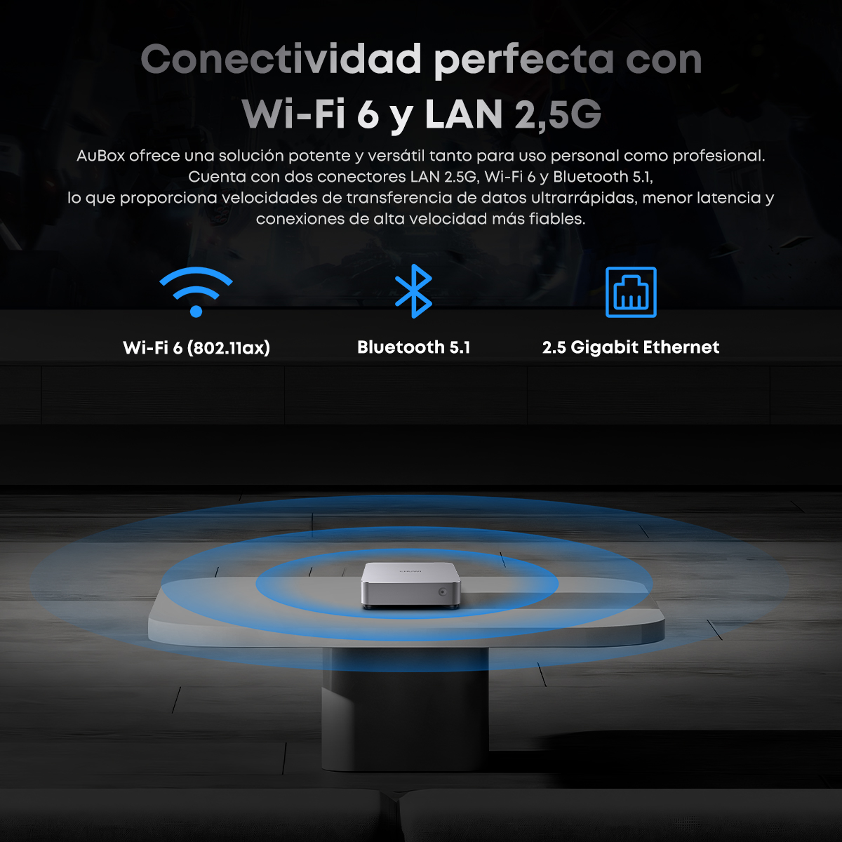 CHUWI AuBox Mini PC AMD Ryzen7 8745HS 16GB DDR5 512GB SSD WiFi 6 BT 5.1 2.5G LAN Support Quad Displays 4K Windows 11 Pro Mini PC