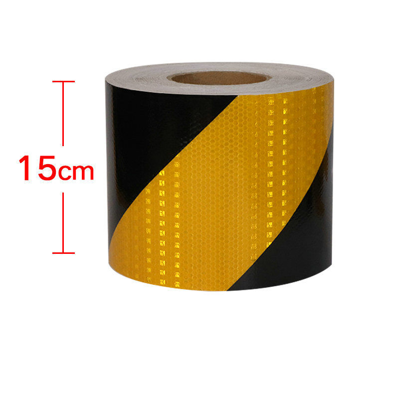 Cinta reflectante negra y amarilla, autoadhesiva, advertencia de seguridad para coche, cinta reflectante para camión