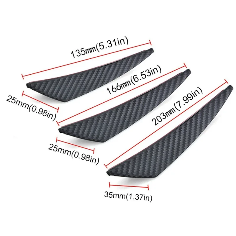6 stücke Universal Frontschürze Lip Dekoration Diffusor Splitter Flossen Körper Spoiler Canards Wertigkeit Kinn Auto Tuning Canard