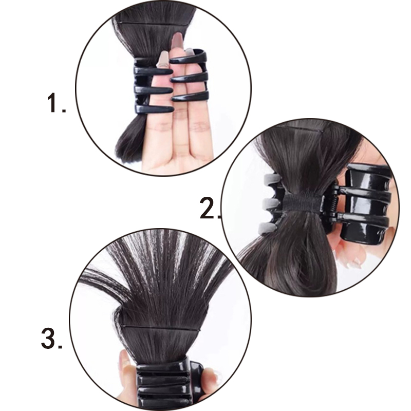 Synthetische Frauen Halb-krawatte Haar Klaue Federball Kopf Faul Kopf Clip Perücke Fangen Clip Hohe Pferdeschwanz Haar Zubehör