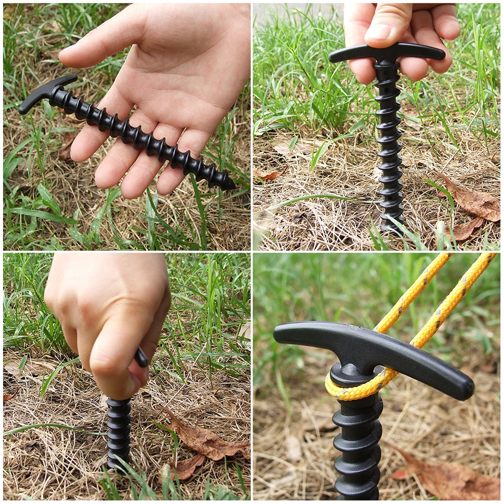 10 stücke Schraube Anker Pfähle Boden Nagel Outdoor Camping Zelt Heringe Boden Nägel Wander zelt Pfähle Stifte wind dichtes Zelt Zubehör