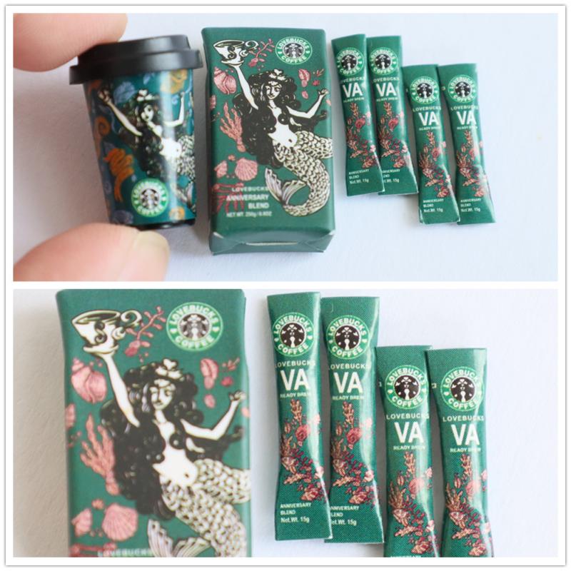 Nuevo 1/6 1/12 escala casa de muñecas miniatura bebida de café para Blyth OB11 BJD juguetes accesorios DIY pendiente