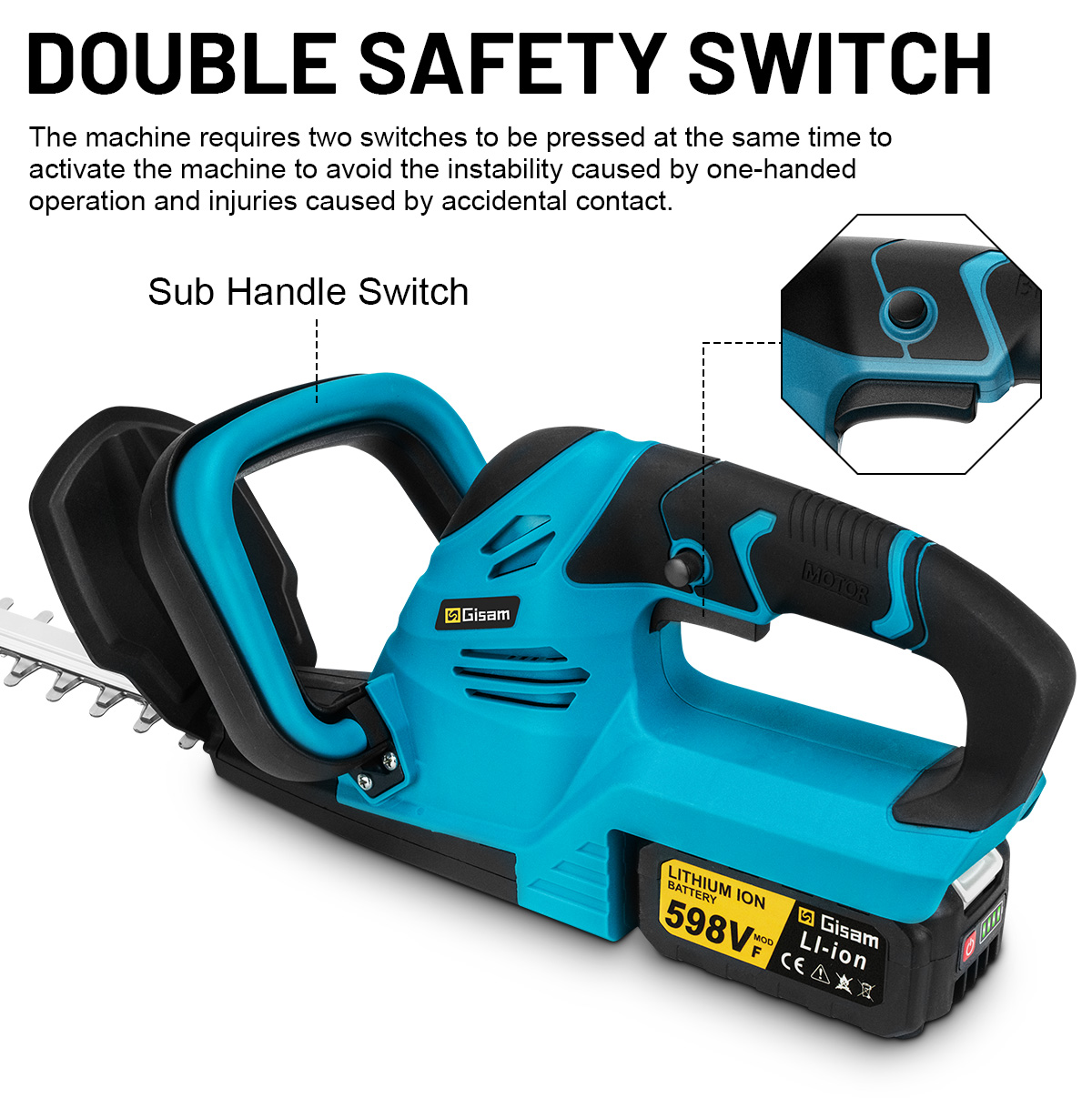 Gezione 20000 об/мин, бесщеточный электрический триммер для живой изгороди, газонокосилка, садовый секатор для живой изгороди, триммер для Makita, 18 В, аккумуляторный штифт