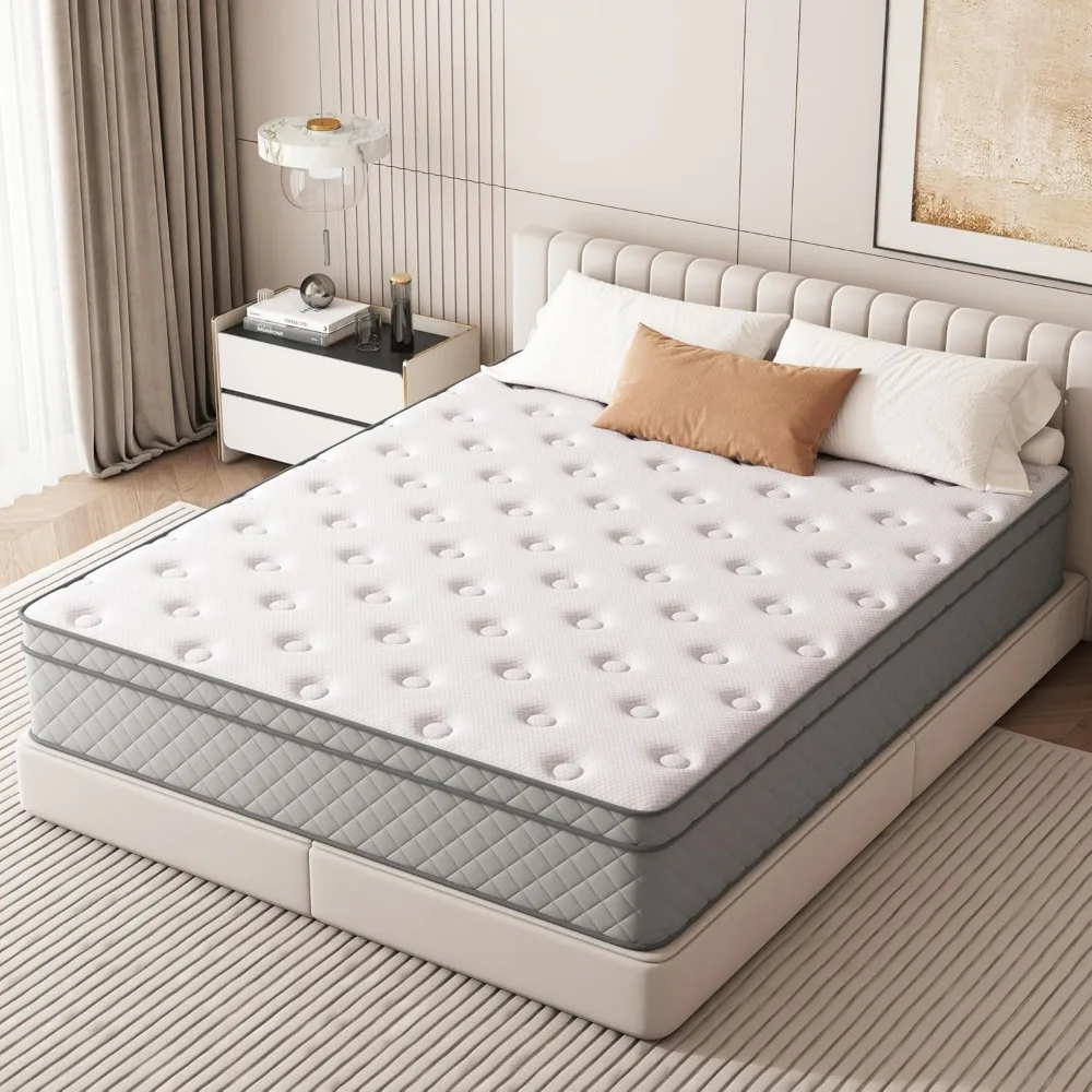 Full Mattress, 12 Inch Cooling-Gel Memory Foam and Pocket Spring Hybrid Mattress, Full Size Mattress in a Box, CertiPUR-US Certi