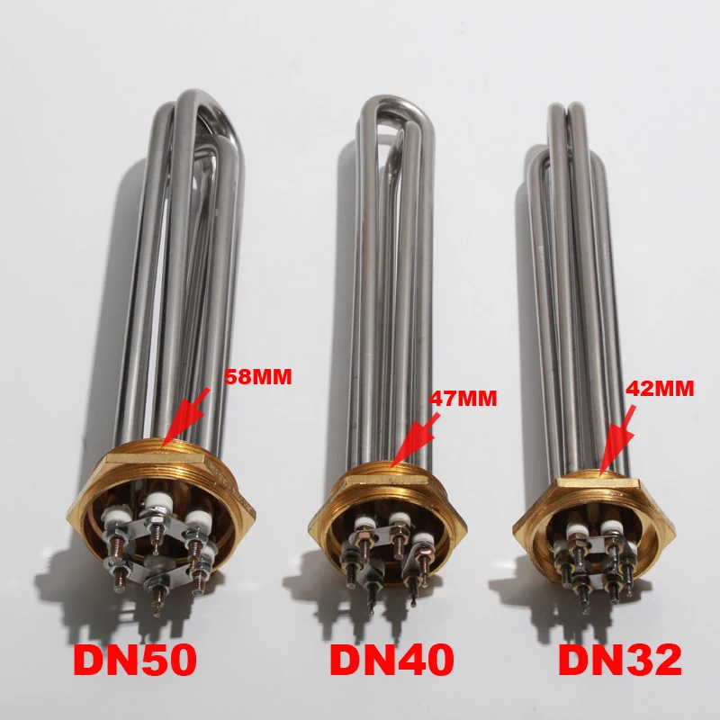 SNDHEATER 110V/220V/380V Industrial Immersion Water Heater Resistance DN32/DN40/DN50 Heater Element Pipe