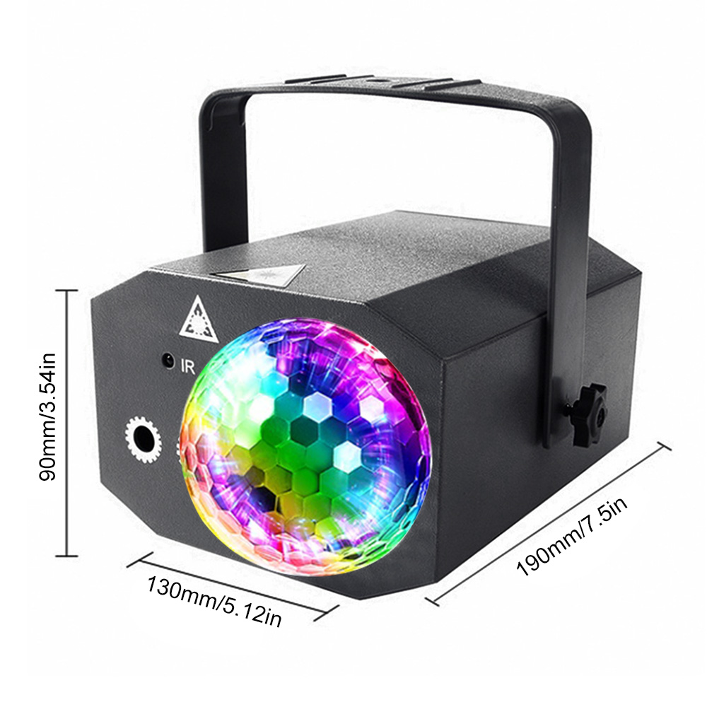 Bola de discoteca con 16 patrones, luz de proyección roja, verde, azul, efecto de escenario, iluminación de DJ para fiesta en casa, decoración de Club de Navidad