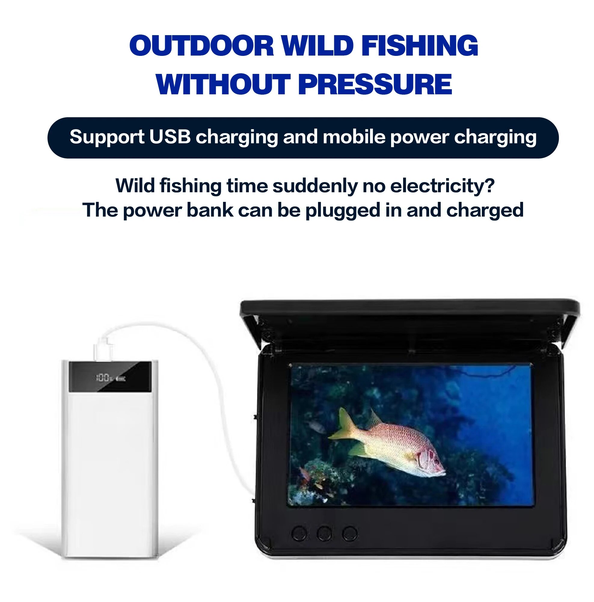 HEE RAK-Détecteur de profondeur de poisson portable, détermination de l'eau, 1080P, 4.3 ", LCD, caméra de pêche sous-marine à 220 °, vision nocturne