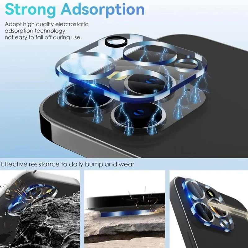 4Pcs Camera Lens Protector Glass For iPhone 16 13 12 11 14 15 Pro Max Camera Protective Glass Film For IPhone 13 Mini 15 16 Plus
