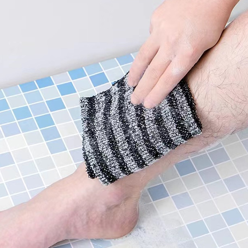 Long Strip Shower Towel, Striped Scrub Bath Towel, Body Cleaning Bath Towel, Back Towel