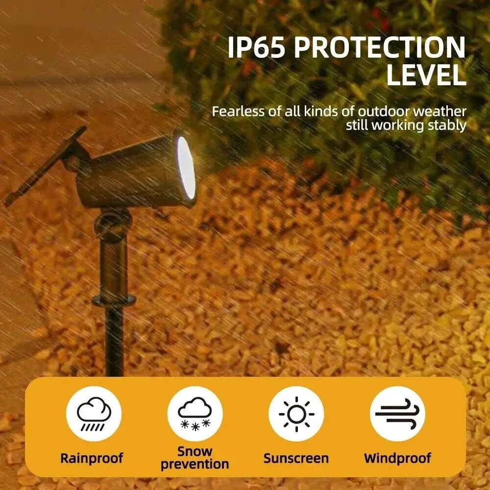 9 LED-owych solarnych reflektorów punktowych, zewnętrzne, wodoodporne, zasilane energią słoneczną, lampy ogrodowe na szpilce, regulacja jasności, do ścieżek, trawników, podjazdów i podwórka.