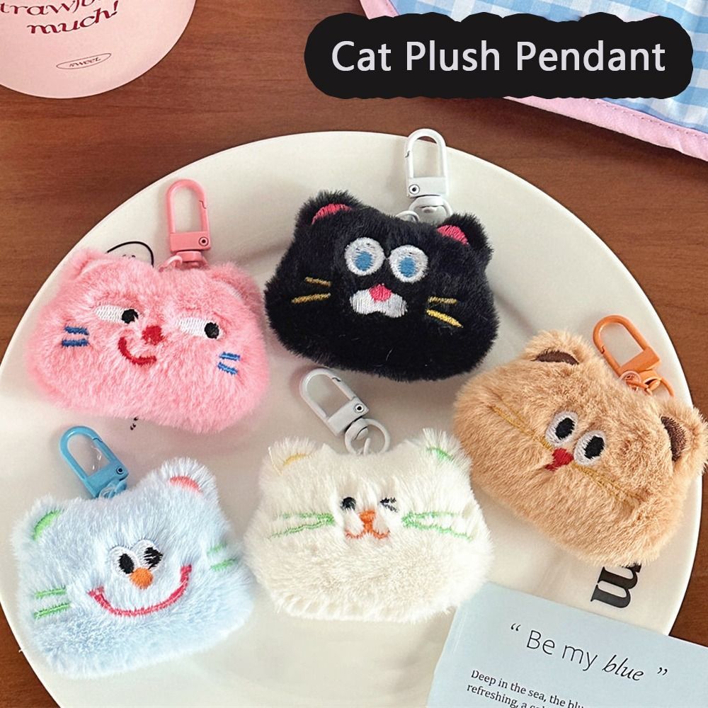 Colgante de felpa de muñeca de gato de dibujos animados creativos, accesorios de bolsa lindos, colgante de llave, adorno, accesorios de llaves