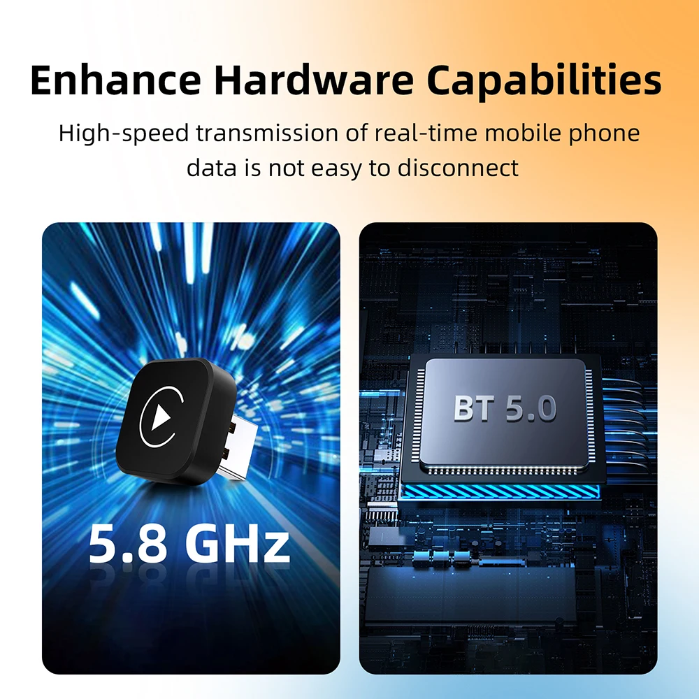 2 em 1 sem fio carplay dongle sem fio android adaptador automático ai caixa inteligente para carro com fio carplay carro sistemas inteligentes