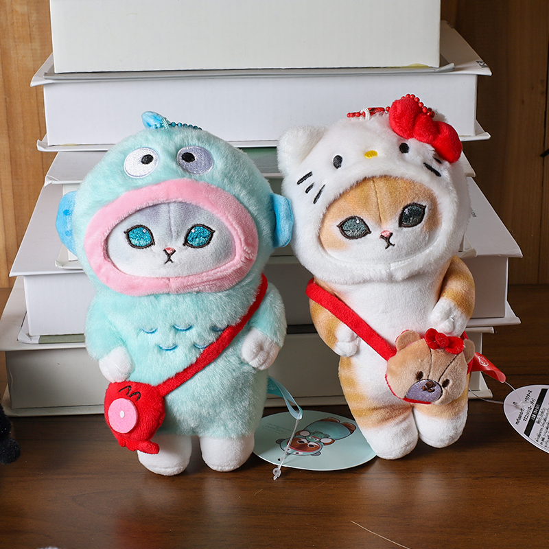 Sanrio My Melody Cartoon Plüschfüllpuppe Kreative Cross-Dressing-Serie Hello Kitty Rucksack-Anhänger Geburtstagsgeschenk für Mädchen