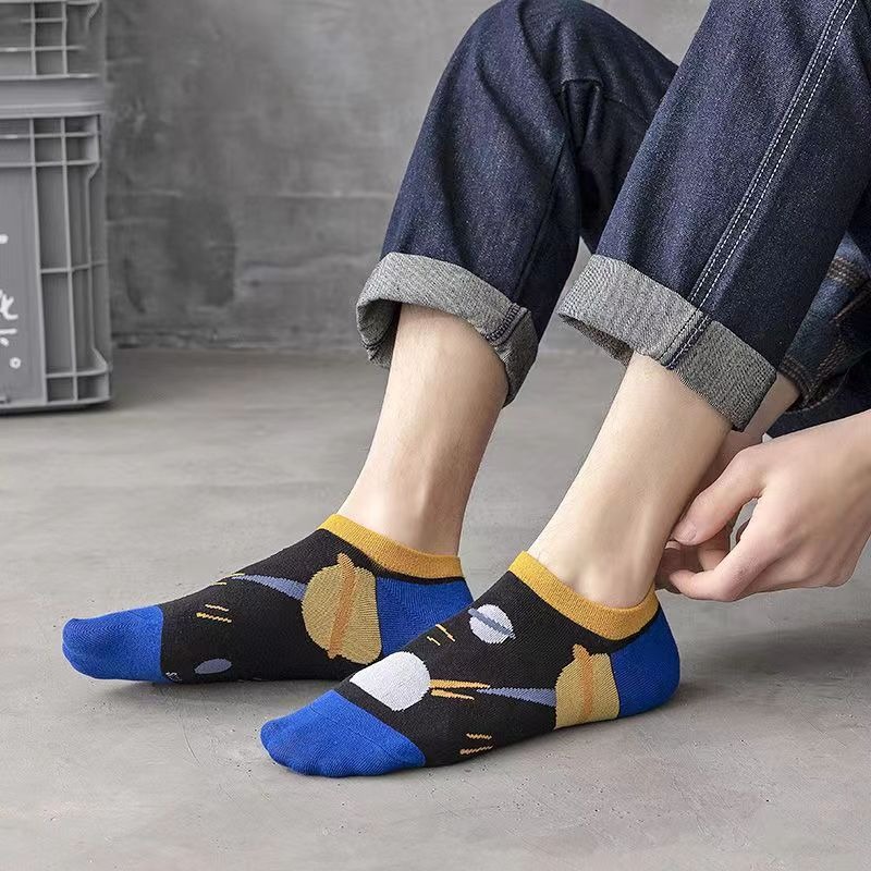 10 par skarpetek do kostki dla mężczyzn i kobiet, wygodne, oddychające i urocze letnie skarpetki dla par z kreskówek