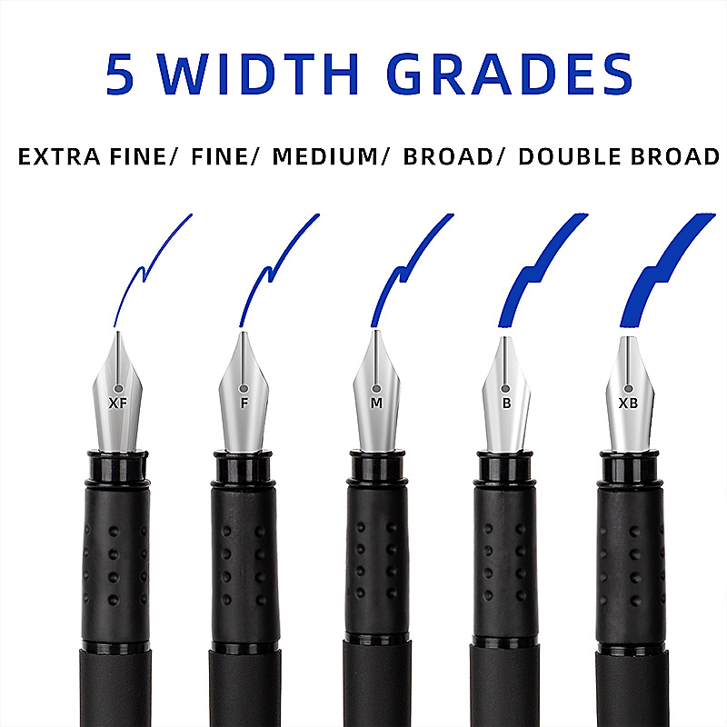 25 Piece Calligraphy Pen Writing Set 2 Fountain Pens 5 Nibs 16 Ink Cartridges for Art Gothic Flower Font English Sketch Drawing