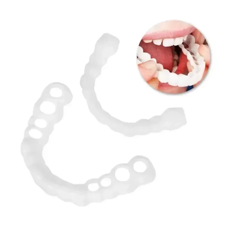 偽の歯カバーパーフェクトフィット歯ホワイトニングスナップオンシリコーンスマイルベニア歯 Dentaduras 柔軟な美容ツール化粧品新