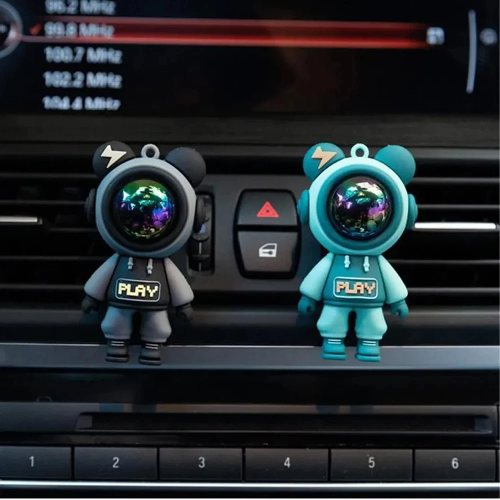 Clip de Perfume para salida de aire de coche, ambientador de astronauta de dibujos animados, salida de aire acondicionado, aromaterapia, decoración Interior de coche