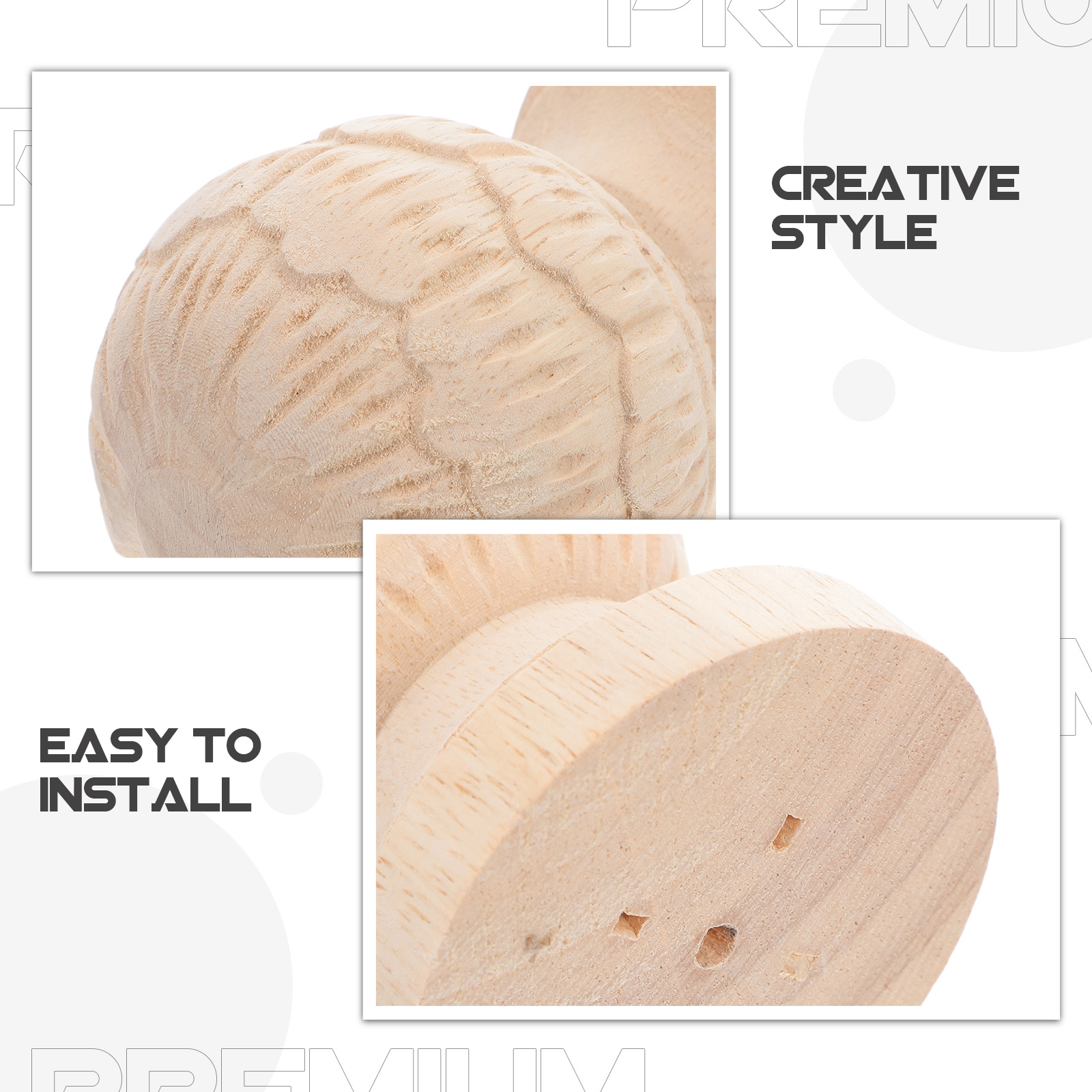 Escada de madeira abacaxi finial esculpido newel post caps clássico estilo europeu substituição para postes cama decoração móveis