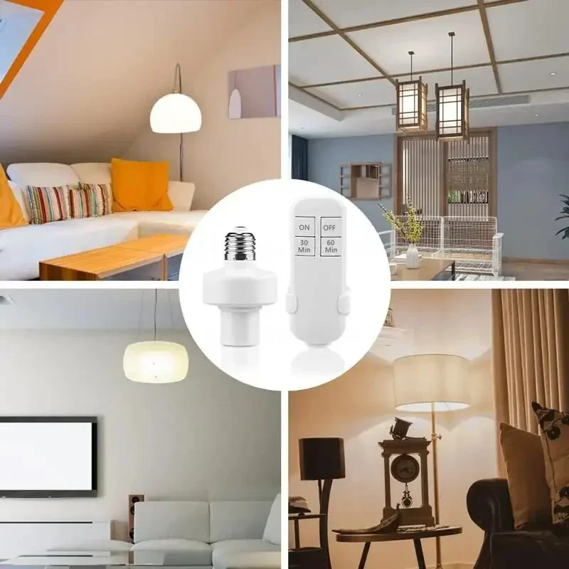 Interruptor temporizador inteligente sem fio rf 433mhz, suporte para lâmpada e27, base de lâmpada led ac85v ~ 220v, interruptor de luz, interruptores de temporizador de sala