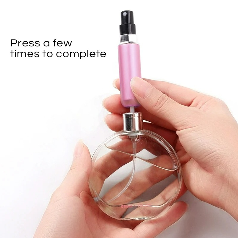 5ml Portable Travel Perfume Refillable Bottle Bottom Charge Spray Liquid Container Cosmetic Press Head Spray Bottling Dispenser