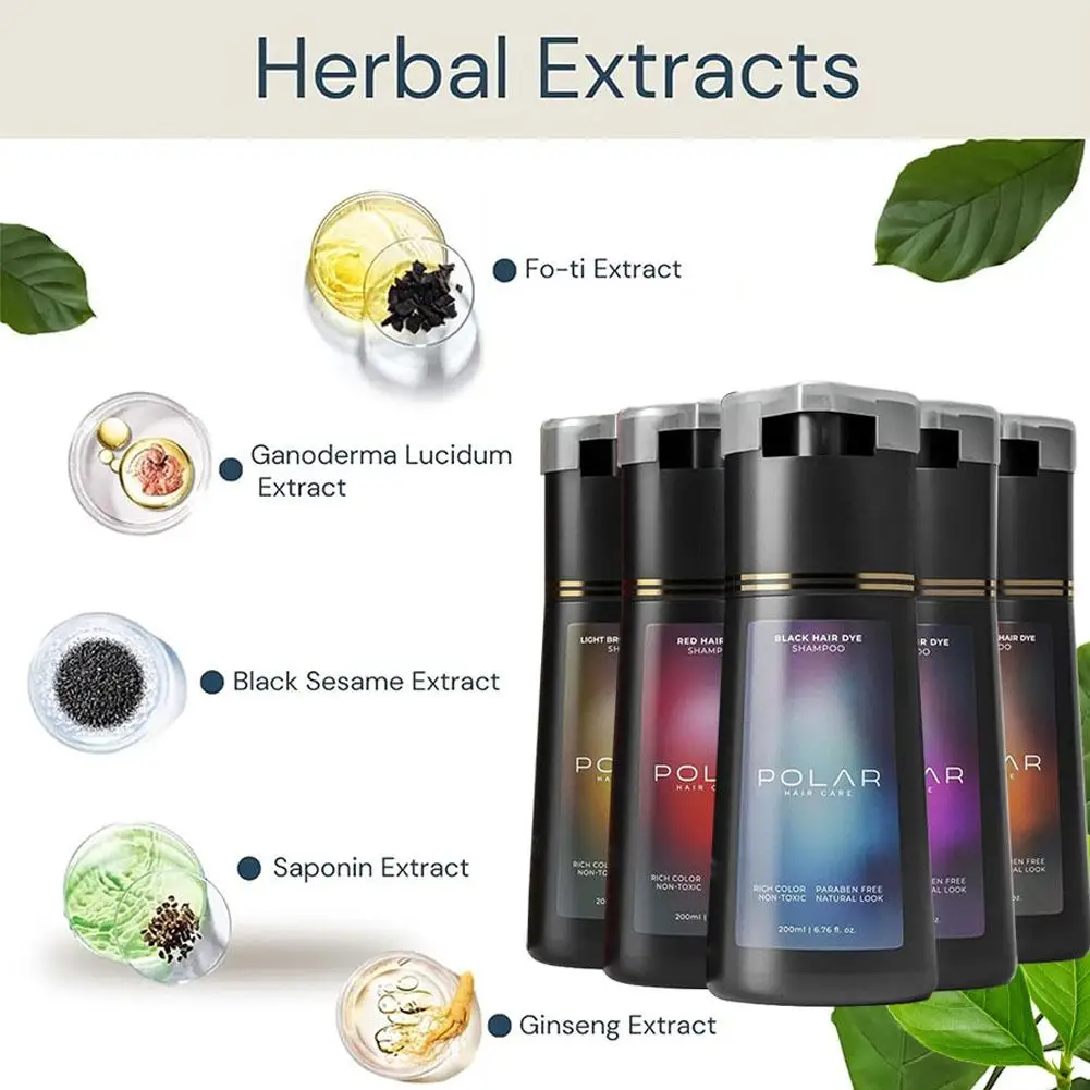 Haarverf Kleurshampoo 3 in 1 Instant Haarverfshampoo Voedt Langdurige Kleurverf Voor Vrouwen & Mannen Grijs Haar Dekking 200ML