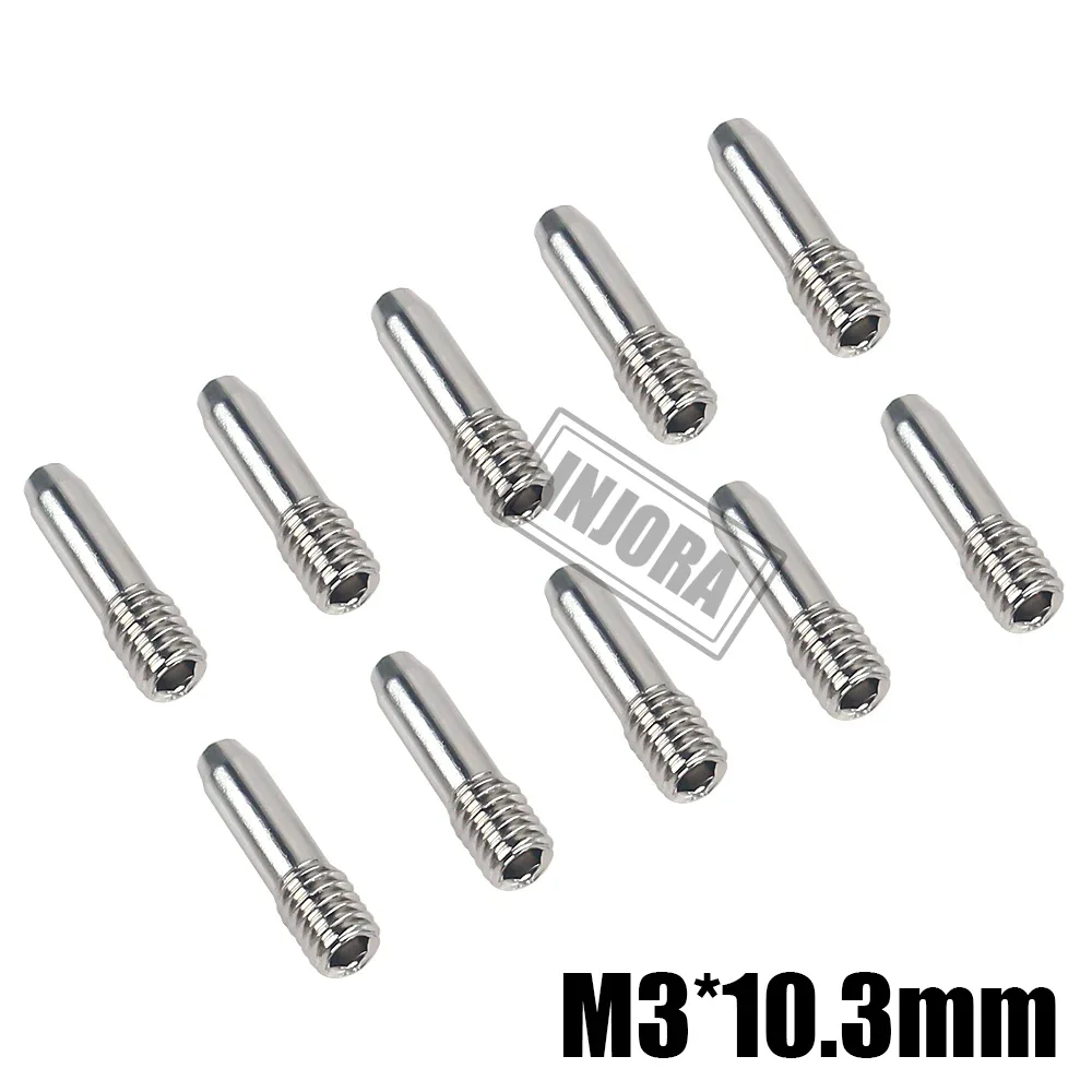INJORA 10 Chiếc Đồng Hồ Thép Không Gỉ M3 M4 Không Đầu Lục Giác Driveshaft Vít Chân Cho 1/10 RC Xe Bánh Xích