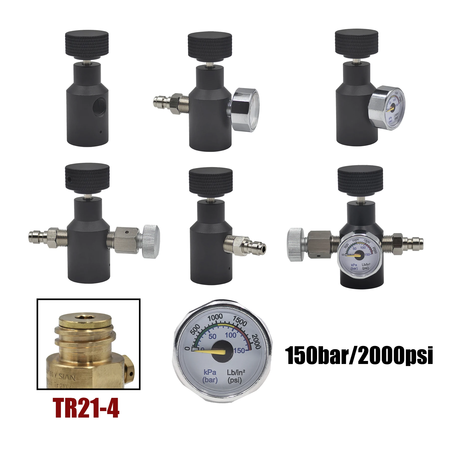 Soda Water Carbon Dioxide Cylinder Tank UFA Universal Fill Adapter Quick Charging Refill Station HPA Adapter On/Off