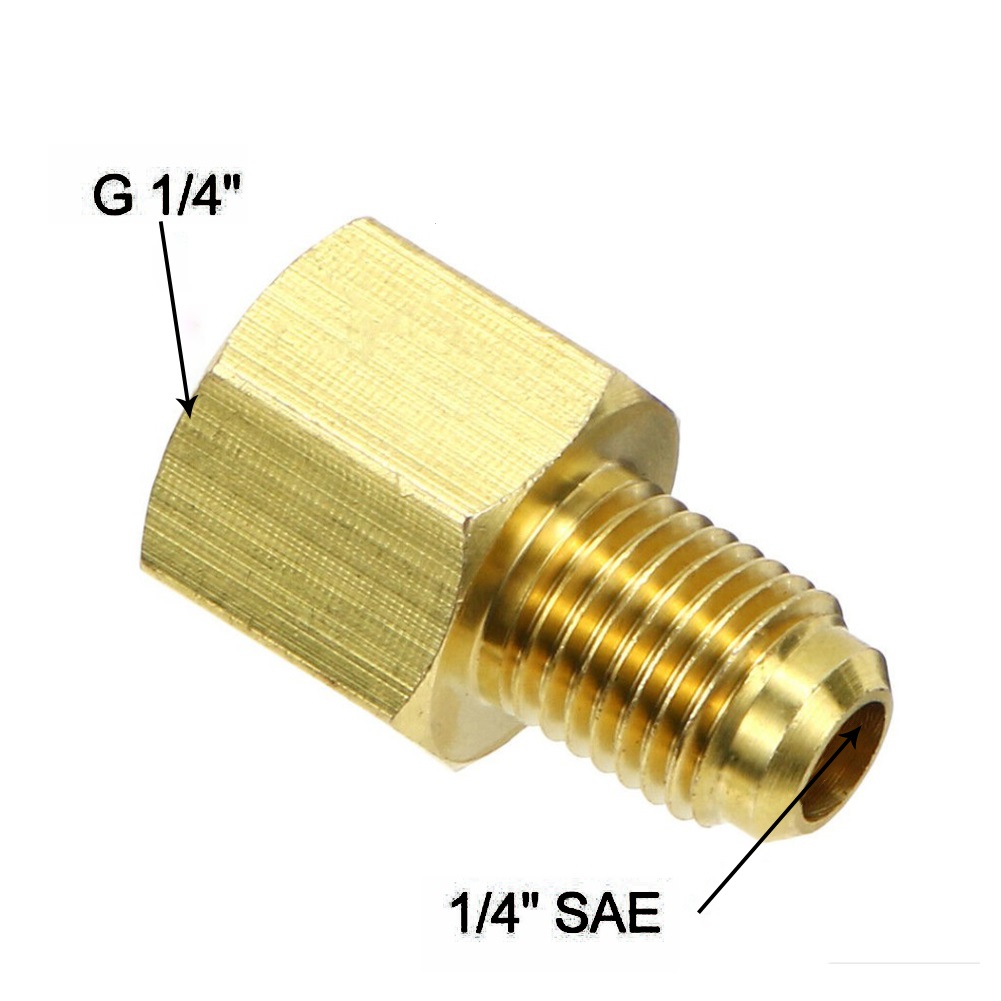 1 Bộ Chuyển Đổi 1/4 "SAE AG X G 1/4" IG Nitơ Giảm Áp Lực Trên Điều Hòa Không Khí Vòi đồng Thau Chống Ăn Mòn