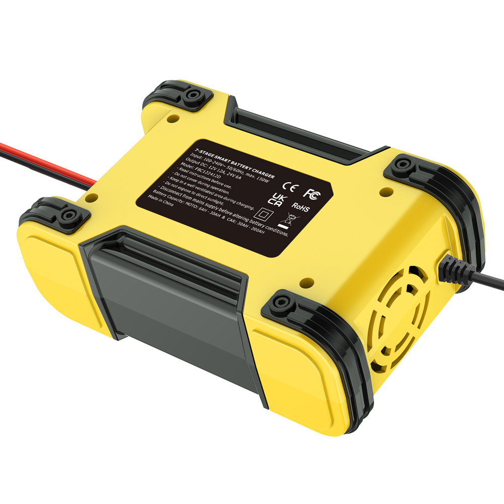 Foxsur 全自動車のバッテリー充電器 12V 12A デジタルディスプレイバッテリー充電器パワーパルス修理充電器ウェットドライ鉛酸