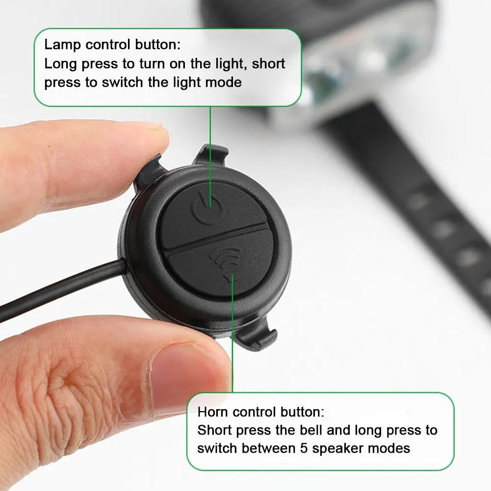2 In1 Waterproof USB Rechargeable Light With Horn 200lm Bicycle COB Front Light With With 120dB Loud Horn Cycling Flashlight