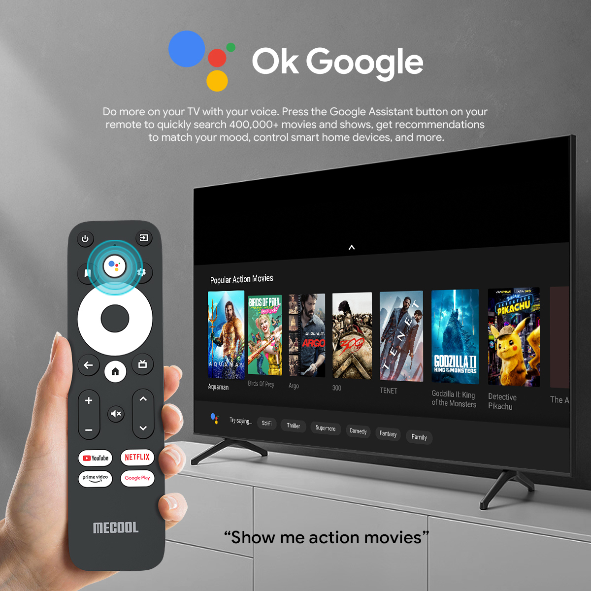 Mecool KM2 Plus Smart TV Box Netflix 4K Amlogic S905X4 Android 11 DDR4 2GB 16GB SPDIF WiFi Prime vidéo Multi Streamer HDR10