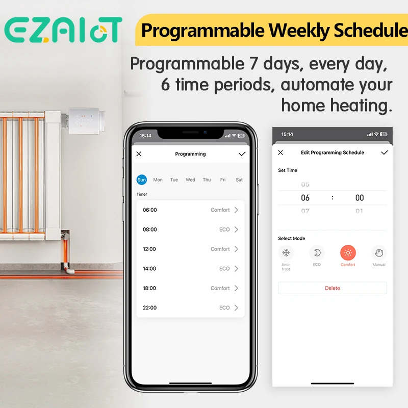 Válvula termostática inteligente para radiador ZigBee TRV Tuya, WiFi, aplicación remota, Control programable, controlador de temperatura, Alexa y Google Home