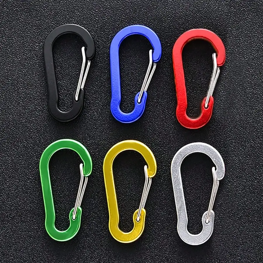 6pcs Carabiner Clip Aluminum Alloy Keychain Lock Buckle Snap D-Ring Clip Outdoor Backpack Camping Multi Tool Fishing Hiking Hook