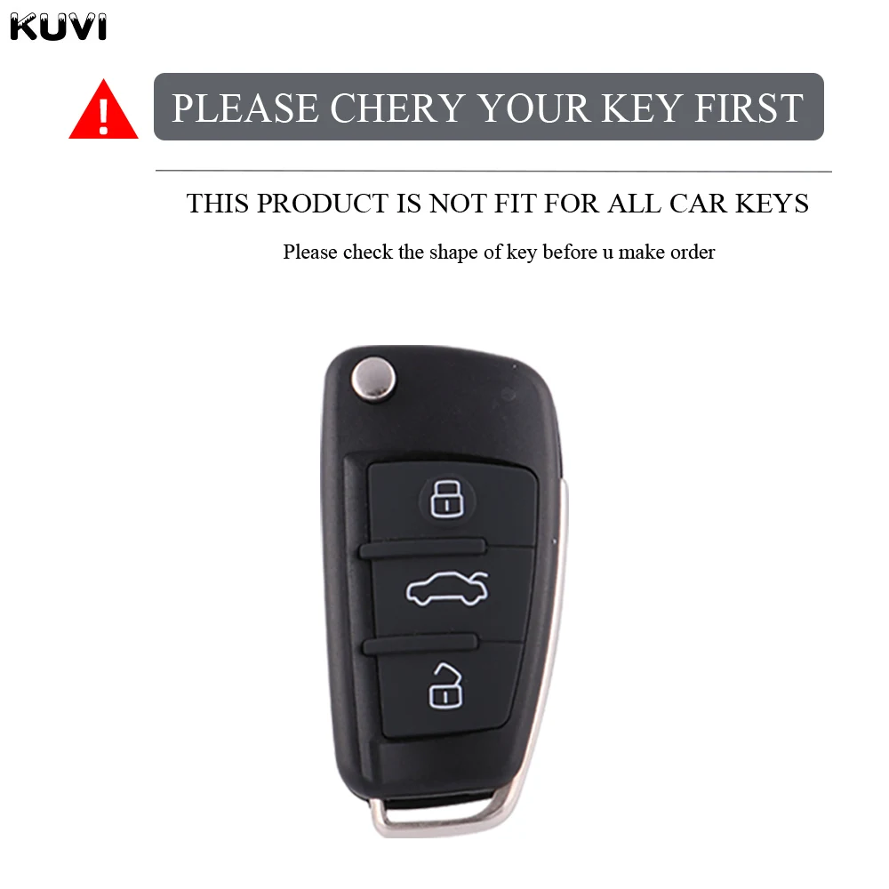 Kuvi TPU funda para llave de coche para Audi A3 A4 B6 B7 B8 A6 C5 C6 RS3 S1 S3 Q3 Q5 Q7 TT Protector soporte sin llave Auto Fob