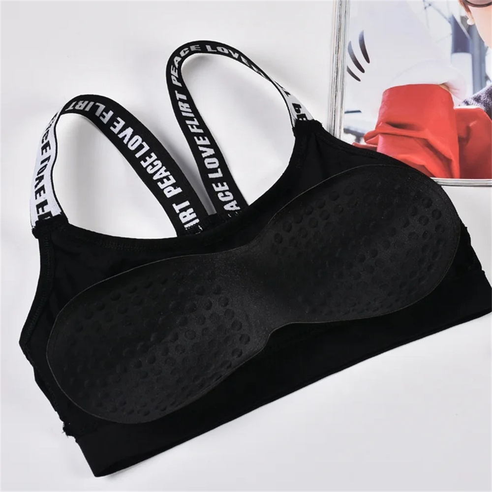 1 pz alfabeto inglese sexy comoda tracolla avvolta petto e straccio biancheria intima sportiva antiluce per ragazze senza montatura senza cuciture