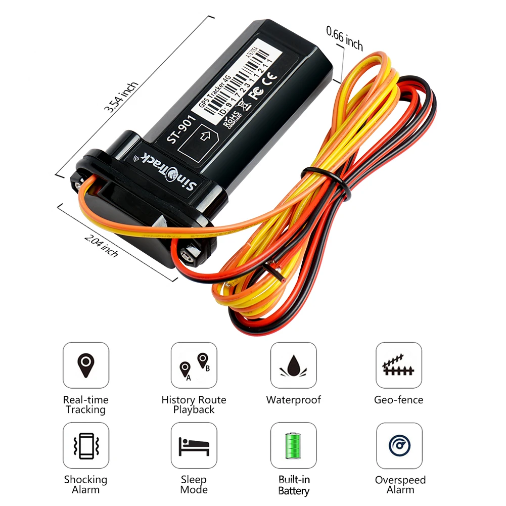 4G + 2G Mini Tracker ST-901L Waterdichte Ingebouwde Batterij GPS voor Auto voertuig gps apparaat motorfiets met online tracking software