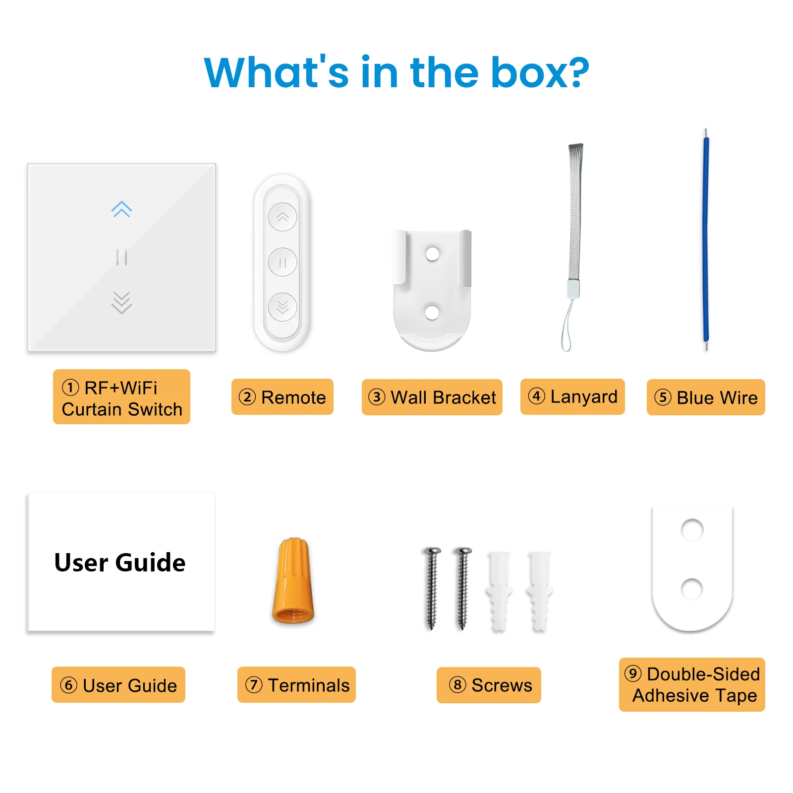LoraTap-interruptor de cortina Tuya, interruptor de persianas enrollables, retroiluminación, motores tubulares RF y WiFi, vida inteligente, Google Home, Alexa Echo