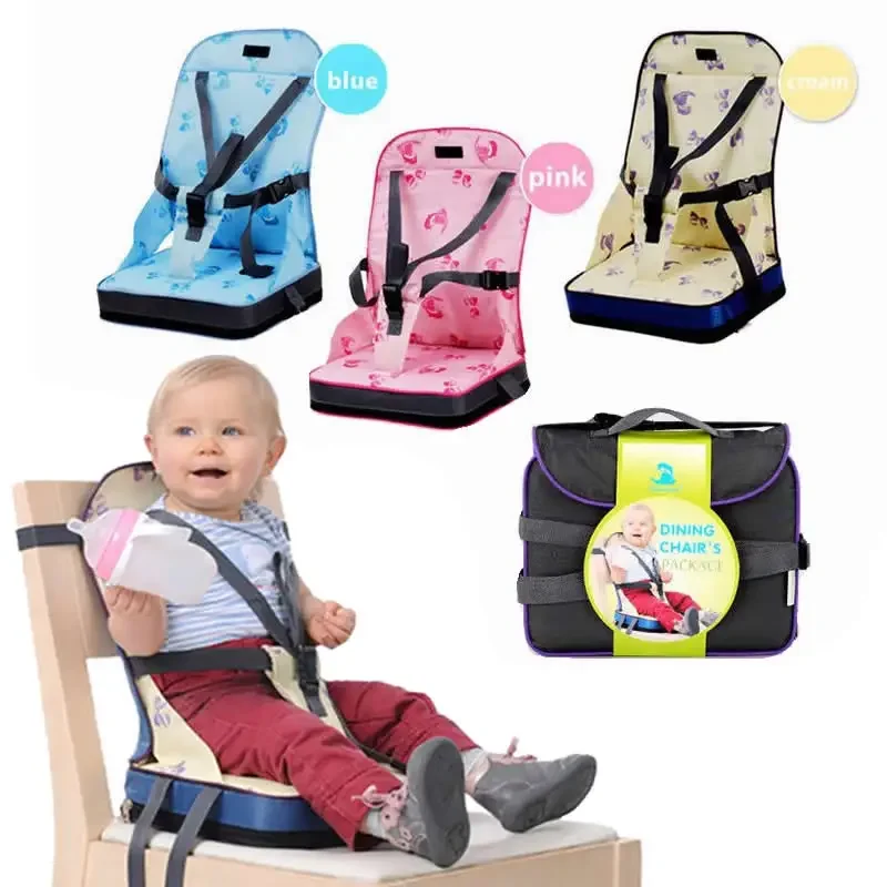 Assento dobrável para bebês - Assento de jantar portátil para crianças com almofada para cadeira alta Bolsa para cadeira infantil perfeita para viagens e uso doméstico