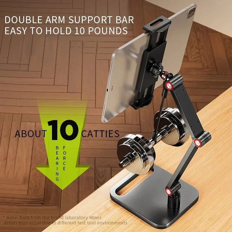 Low Profile Adjustable Height Monitor Holder 360 Rotating Portable Vesa Free Standing Desk Mount Bracket for Tablets up to 30cm