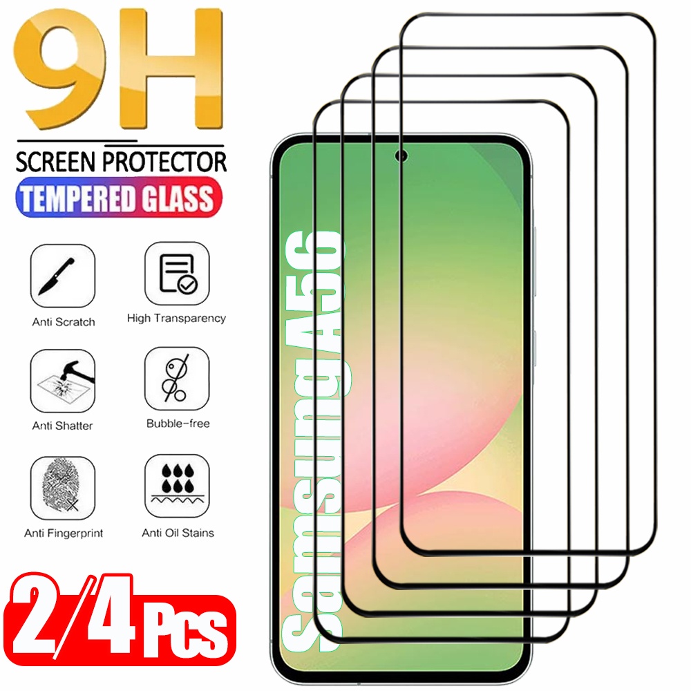 2/4PCS Glass Para Samsung Galaxy A56 A55 A54 A53 Cristal Templado Para Samsung A17 A27 A37 A57 A36 A26 A16 A15 A25 A35 Protector de Pantalla Samsung S25 S24 Ultra Teléfono Película Protectora