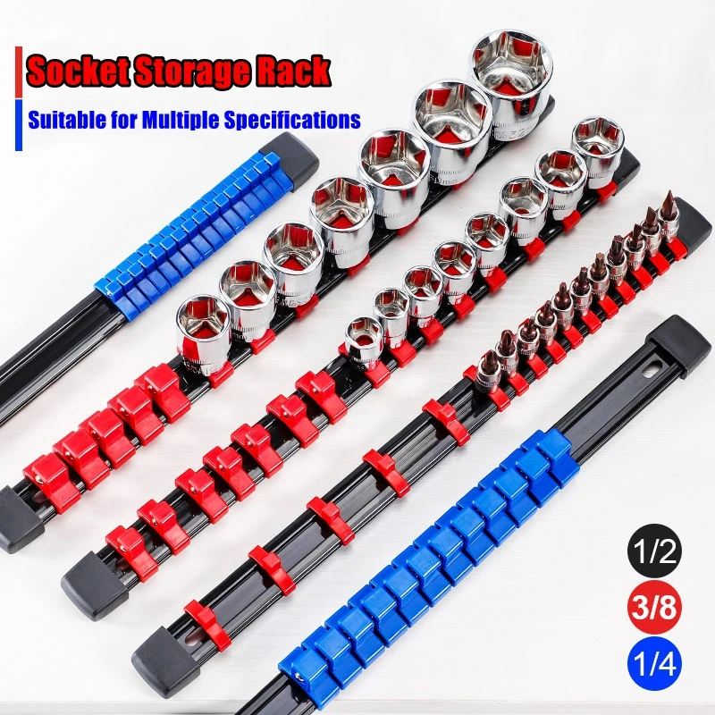 360° Swivel ABS Socket Organizer 1/4Inch 3/8Inch 1/2Inch Premium Quality Socket Clip Rail Holder socket organizer tools