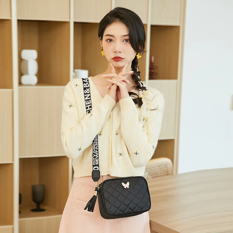 Borse a tracolla colorate alla moda per donna Borse a tracolla a tracolla in pelle PU femminile Borsa piccola con tracolla larga